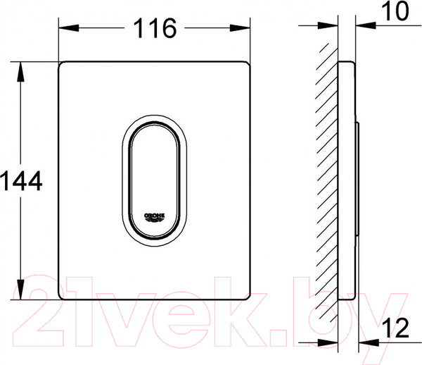 Изображение товара Кнопка для инсталляции GROHE Arena Cosmopolitan 38857000