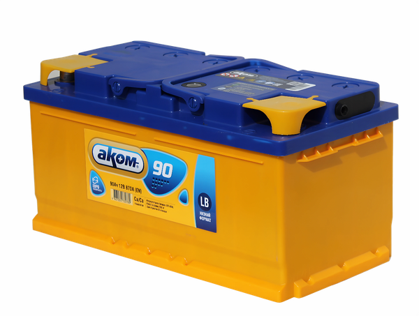 Изображение товара Автомобильный аккумулятор AKOM Евро 6СТ-90VL LB R+ (90 А/ч, низкий)