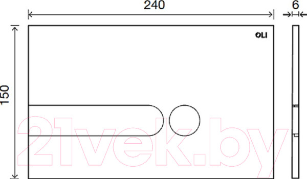 Изображение товара Кнопка для инсталляции Oliveira & Irmao Iplate 670005 (черный)