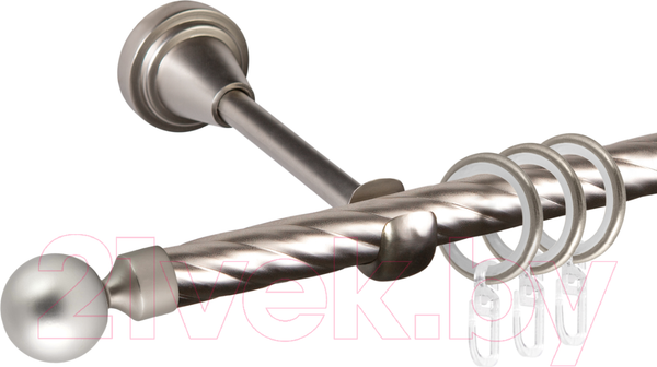 Изображение товара Карниз для штор АС ФОРОС Grace D16К + заглушка Шар малый (2.4м, сатин)