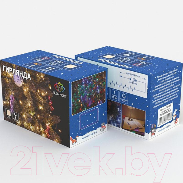 Изображение товара Светодиодная гирлянда Neon-Night Твинкл Лайт 303-166 (4м, теплый белый)