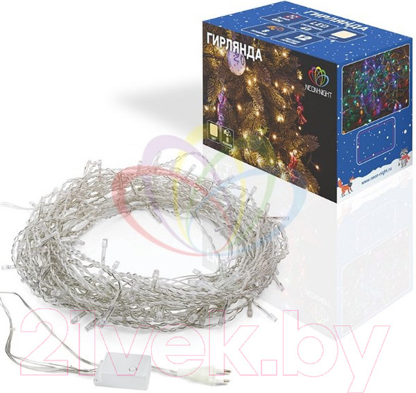 Изображение товара Светодиодная гирлянда Neon-Night Твинкл Лайт 303-166 (4м, теплый белый)