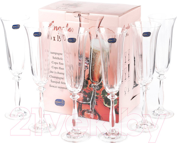 Изображение товара Набор бокалов Bohemia Crystal Angela 40600/1/190 (6шт)