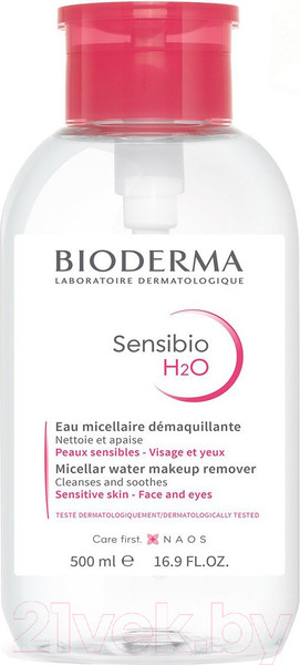 Изображение товара Мицеллярная вода Bioderma Sensibio H2O с помпой (500мл)