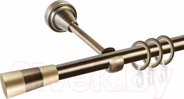 Изображение товара Карниз для штор АС ФОРОС Grace D16Г + наконечники Конус золото (1.4м, антик)
