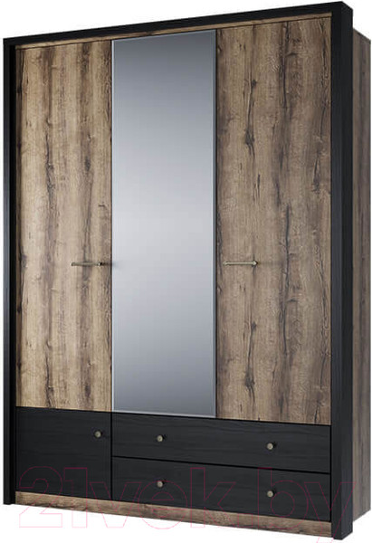 Изображение товара Шкаф Anrex Jagger 3DG2S Z (дуб монастырский/черный)