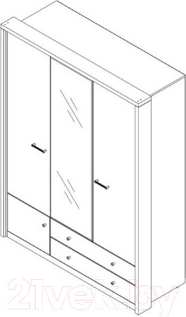 Изображение товара Шкаф Anrex Jagger 3DG2S Z (дуб монастырский/черный)