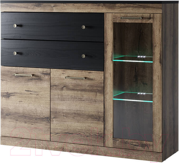 Изображение товара Тумба Anrex Jagger 1V2D2S (дуб монастырский/черный)