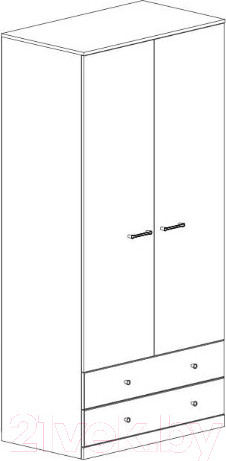 Изображение товара Шкаф Anrex Jagger 2DG2S (дуб монастырский/черный)