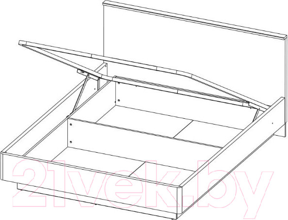 Изображение товара Двуспальная кровать Anrex Jagger 160 с ПМ (дуб монастырский/черный)