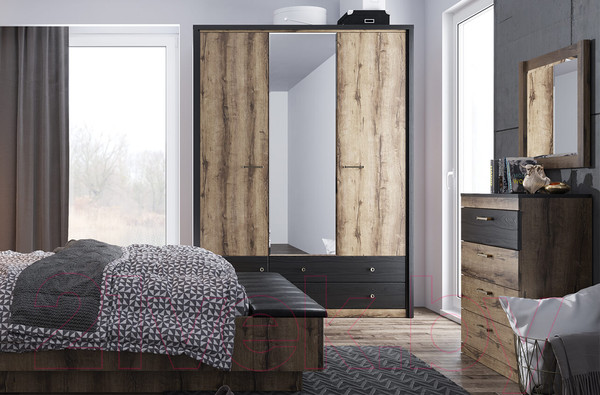 Изображение товара Скамья Anrex Jagger 160 (дуб монастырский/черный)