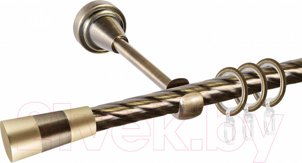 Изображение товара Карниз для штор АС ФОРОС Grace D16К + наконечники Конус золото (3м, антик)