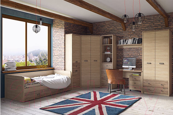 Изображение товара Кровать-тахта Anrex Diesel 90-2/D1 (дуб мадура/веллингтон)