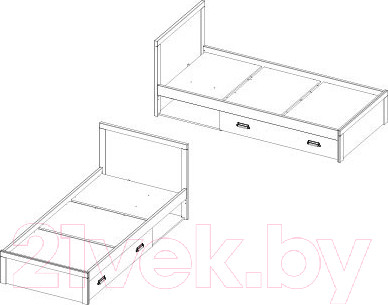 Изображение товара Односпальная кровать Anrex Diesel 90/D1 (дуб мадура/веллингтон)