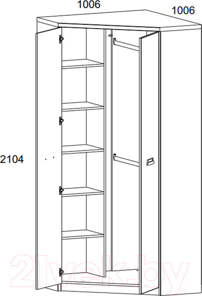 Изображение товара Шкаф Anrex Diesel 2D (дуб мадура)