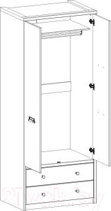 Изображение товара Шкаф Anrex Diesel 2DG2S/D1 (дуб мадура/веллингтон)