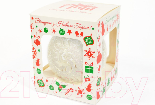 Изображение товара Шар новогодний Грай Снежная королева на прозрачном Ш100-36