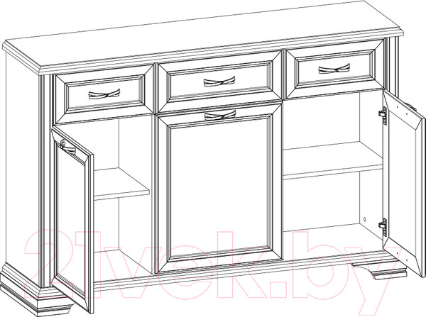 Изображение товара Тумба Anrex Monako 3D3S (сосна винтаж/дуб анкона)