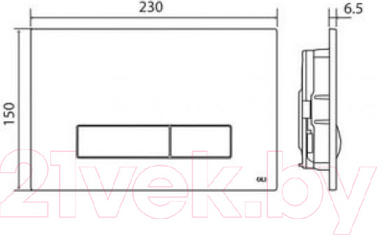 Изображение товара Кнопка для инсталляции Oli Glam OLIpure 139181 (черный)