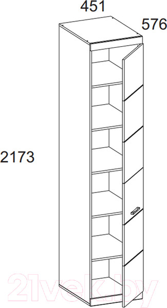 Изображение товара Шкаф-пенал Anrex Oskar 1DG (дуб санремо)