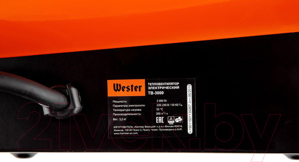 Изображение товара Тепловая пушка электрическая Wester TB-3000 (615364)