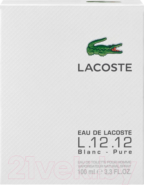 Изображение товара Туалетная вода Lacoste Eau De Lacoste L.12.12 Blanc Pure (100мл)