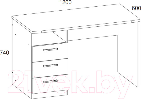 Изображение товара Письменный стол Anrex Oskar 3SN (дуб санремо)