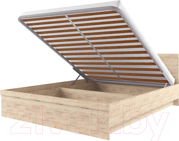 Изображение товара Двуспальная кровать Anrex Oskar 160 с ПМ (дуб санремо)