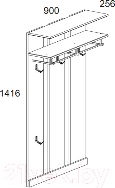 Изображение товара Вешалка для одежды Anrex Oskar 90 (дуб санремо)