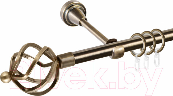 Изображение товара Карниз для штор АС ФОРОС Grace D16Г составной + наконечники Булава (3.2м, антик)