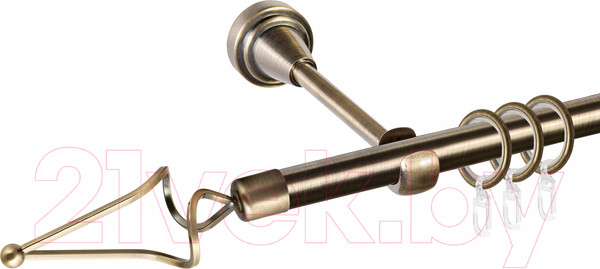 Изображение товара Карниз для штор АС ФОРОС Grace D16Г составной + наконечники Волна (3.2м, антик)