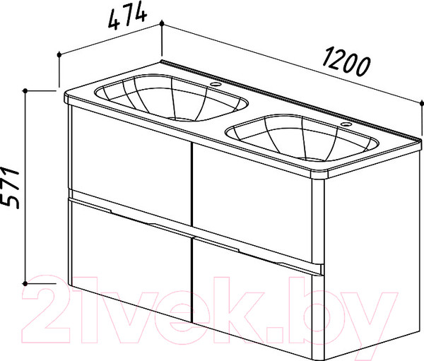 Изображение товара Умывальник Belux Терра Лайт ТЛ-1200