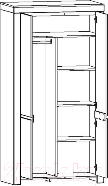 Изображение товара Шкаф Anrex Taurus 2DG (белый глянец/дуб вотан)