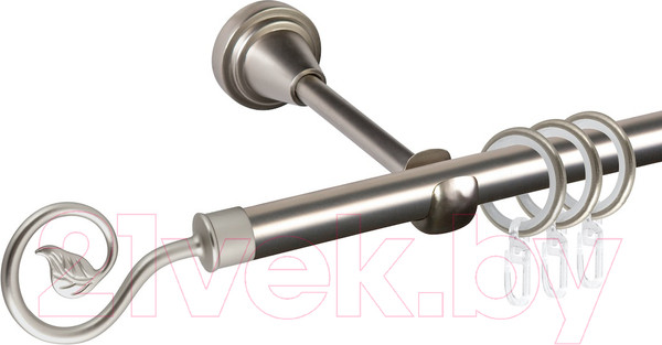 Изображение товара Карниз для штор АС ФОРОС Grace D16Г составной + наконечники Завиток одинарный (3.2м, сатин)