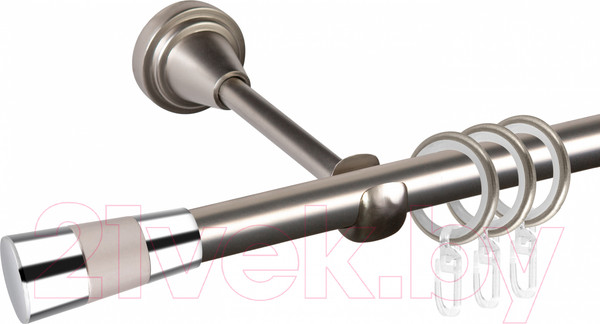 Изображение товара Карниз для штор АС ФОРОС Grace D16Г составной + наконечники Конус хром (3.2м, сатин)