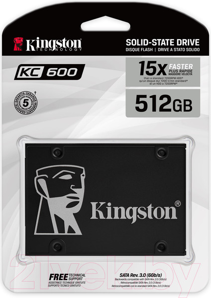 Изображение товара SSD диск Kingston KC600 512GB (SKC600/512G)