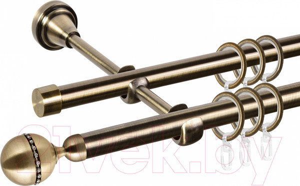 Изображение товара Карниз для штор АС ФОРОС Grace D16Г/16Г составной + наконечники Кортеза (2.8м, антик)