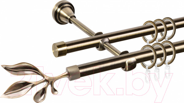Изображение товара Карниз для штор АС ФОРОС Grace D16Г/16Г составной + наконечники Баваро (3.2м, антик)