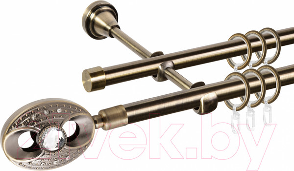 Изображение товара Карниз для штор АС ФОРОС Grace D16Г/16Г составной + наконечники Игнацио (3.2м, антик)