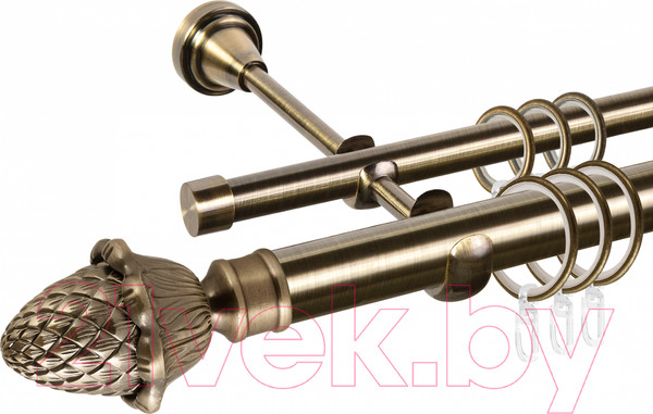 Изображение товара Карниз для штор АС ФОРОС Grace D16Г/16Г составной + наконечники Магнолия (3.2м, антик)