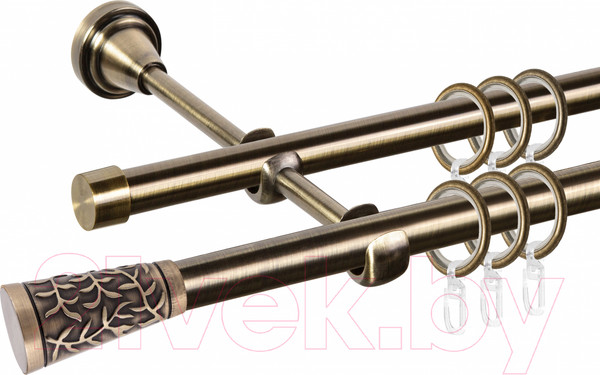 Изображение товара Карниз для штор АС ФОРОС Grace D16Г/16Г составной + наконечники Севилья (3.2м, антик)
