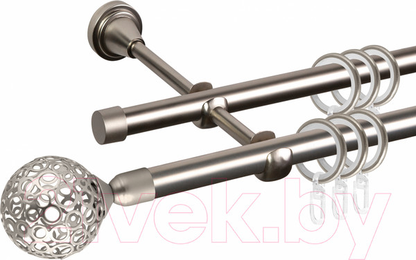 Изображение товара Карниз для штор АС ФОРОС Grace D16Г/16Г составной + наконечники Метеор (3.2м, сатин)