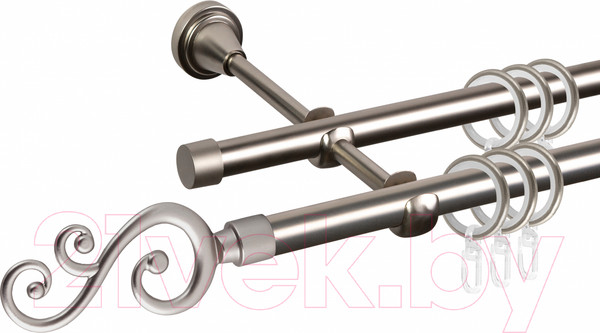 Изображение товара Карниз для штор АС ФОРОС Grace D16Г/16Г составной + наконечники Лоза (3.2м, сатин)