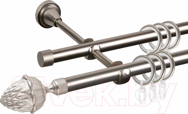 Изображение товара Карниз для штор АС ФОРОС Grace D16Г/16Г составной + наконечники Шишка (2.8м, сатин)