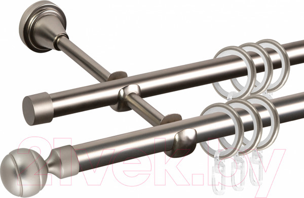 Изображение товара Карниз для штор АС ФОРОС Grace D16Г/16Г составной + наконечники Шар рифленый (2.8м, сатин)