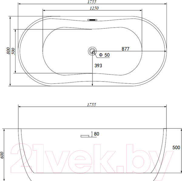 Изображение товара Ванна акриловая Abber АВ9219