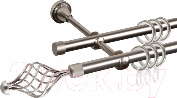 Изображение товара Карниз для штор АС ФОРОС Grace D16Г/16Г составной + наконечники Ажур (3.2м, сатин)