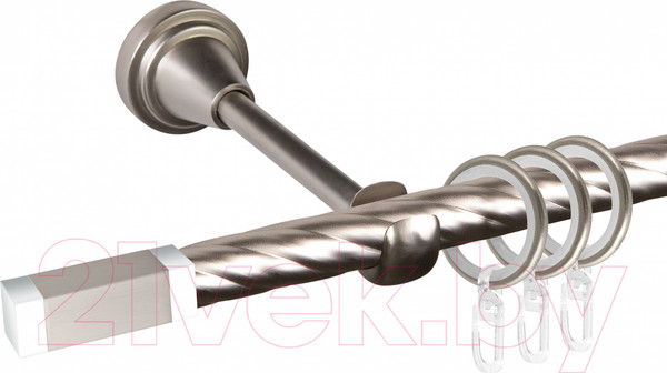 Изображение товара Карниз для штор АС ФОРОС Grace D16K составной + наконечники Квадро хром (2.8м, сатин)