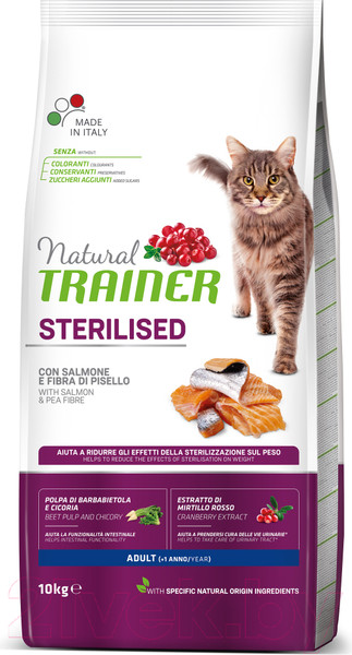 Изображение товара Сухой корм для кошек Trainer Natural Adult Sterilised Salmon (10кг)