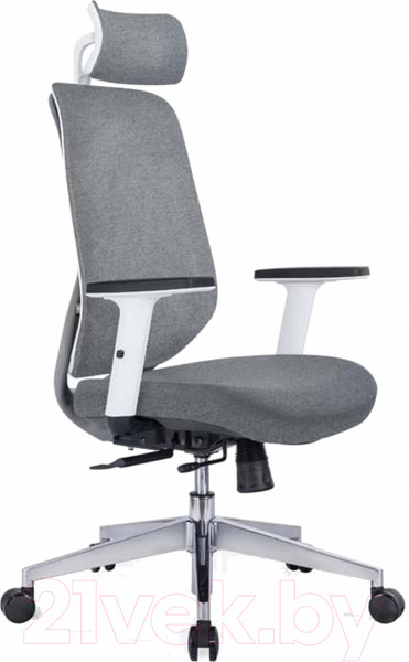 Изображение товара Кресло офисное Norden Имидж Gray 2 / YS-0817H(FY+FY)W (белый пластик/серая ткань)